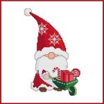 (image for) Santa Gnome With Gifts In Wheelbarrow